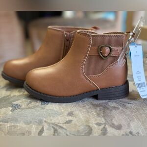 NWT Carters Booties with Heart Buckle